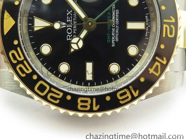 1219 Tailored GMT-Master II 116713 LN Black Ceramic Thick YG Wrapped 904L Steel 1:1 Noob Best Edition A3187 (Correct Hand Stack) 3304